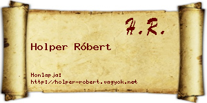 Holper Róbert névjegykártya